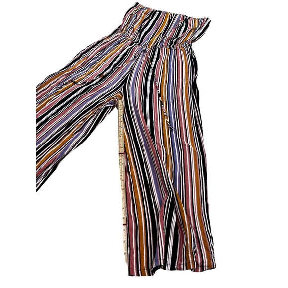 Wide Leg Striped High Waist Pants By Polly & Esther Size L - Picture 5 of 8